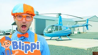 Blippi Explores a Helicopter  Kids Fun amp Educational Cartoons  Moonbug Play and Learn [upl. by Eelydnarb]