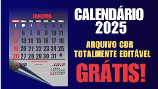 Arquivo calendário 2025 CDR [upl. by Yerahcaz35]