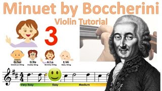 Minuet by LBoccherini  Suzuki Violin book 2  sheet music and easy violin tutorial [upl. by Bac480]