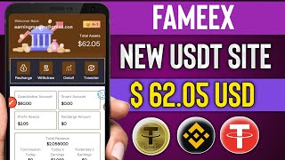 FameEXvip New Usdt Earning Site TodayNew Usdt Trx Mining Platform  Usdt Long Terms Project [upl. by Weathers548]