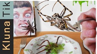 EATING SPIDERS Kluna Tik Dinner  ASMR eating sounds no talk Есть пауки Comiendo SPINNER ESSEN [upl. by Enaj]