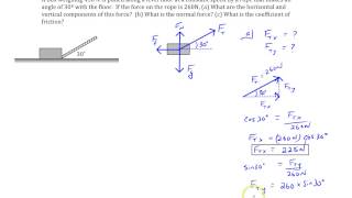 Chapter 4 Example 7 Box pulled on level surface at an angle [upl. by Molohs19]