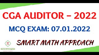 CGA  Auditor  2022  MCQ Math Solution  Best Approach [upl. by Melda859]