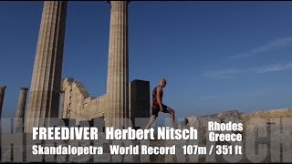 Freediver Herbert Nitsch  WR26 2009 Skandalopetra 351 ft 107 m [upl. by Homans]