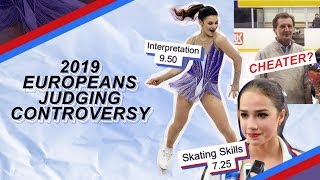 2019 EUROPEANS JUDGING CONTROVERSY  Alina Zagitova Алина Загитова Sofia Samudurova [upl. by Namhar]