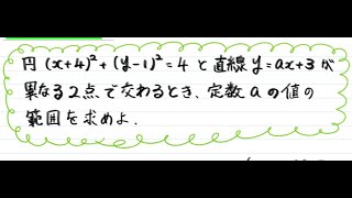 【青チャート解説 数Ⅱ】基本例題94『円と直線の位置関係』 数学が苦手な学生へ [upl. by Cash]