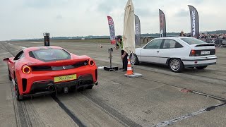 900HP Opel Kadett GSI 16V Turbo vs Ferrari 488 Pista [upl. by Hedwiga71]