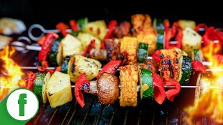 Gemüsespieße vom Grill  Saftige Grillspieße mit buntem Gemüse [upl. by Yorgos]