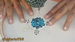 best machine embroidery flower design asifarts786 machine embroidery work [upl. by Yeleak]