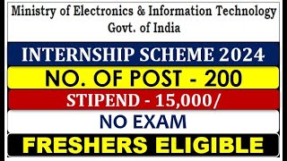 Latest government vacancy  Ministry of electronics amp information technology  freshers eligible [upl. by Blight]