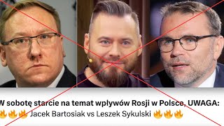 Stanowski odwołuje debatę Sykulski  Bartosiak w Kanale ZERO KOMENTARZ [upl. by Ydeh]