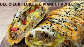 Délicieux feuilleté extraaaa cheesy à la viande hachée 🤩 [upl. by Amandie94]