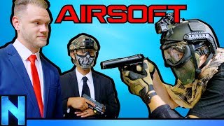 Hilarious AIRSOFT Protect The President Game [upl. by Arlo]