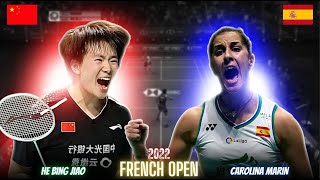 Carolina MarinSPN vs He Bing JiaoCHN Badminton Match Highlights  Revisit French Open 2022 [upl. by Etyam570]