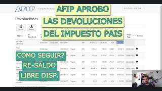 Devolucion AFIP Dolar Impuesto Pais Percepciones  YA se Aprobaron [upl. by Assyral]