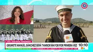 Grumete Manuel Sánchez Su primera Parada Militar como Tambor Mayor  Tu Día  Canal 13 [upl. by Rolfston542]