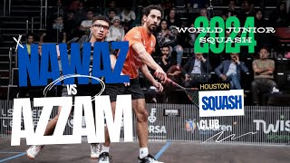 Thrilling Showdown Abdullah Nawaz vs Omar Azzam  2024 World Junior Squash Championship [upl. by Epoh805]