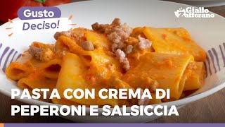 PASTA con CREMA di PEPERONI e SALSICCIA – Primo piatto velocissimo e gustoso 💥🫑😋 [upl. by Ettore]