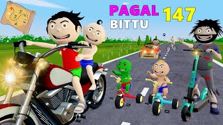 Pagal Bittu Sittu 147  Bike Race Wala Cartoon  Gadi Wala Cartoon  Bittu Sittu Toons [upl. by Easlehc]