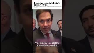 Trump pick for Secretary of State Marco Rubio on Israel [upl. by Willtrude]