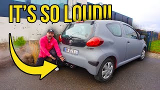 Supercharging Worlds CHEAPEST Toyota Aygo Part 1  The CHEAPEST Exhaust [upl. by Okechuku]