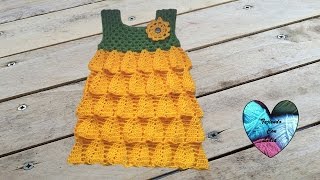 Vestido girasol tejido a crochet parte 1  Robe tournesol au crochet partie 1 [upl. by Seuqcaj]