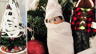 Elf on the Shelf Toilet Paper Christmas Tree Naughty Elves Almost Ruin Holiday [upl. by Aicella183]