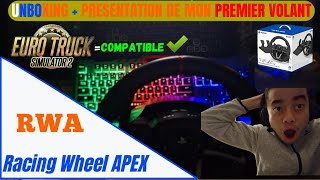 UNBOXING VOLANT RWA  PRESENTATION DE MON PREMIER VOLANT Racing Wheel APEX [upl. by Kizzee894]