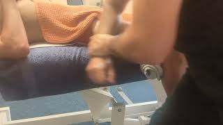 Effleurage  Sports Massage  using firm pressure with the forearm sportsmassage [upl. by Corvin]