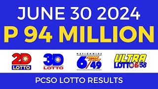 Lotto Result Today 9pm June 30 2024  PCSO Complete [upl. by Maurita]