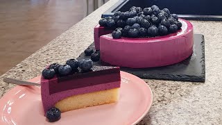 SugarFree Blueberry Mousse Cake  Entremet Torte Recipe [upl. by Dao]