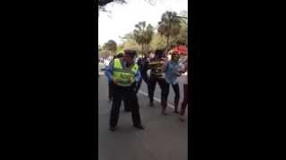 New Orleans Police officer Wobble dance Mardi Gras 2014 [upl. by Neerbas]