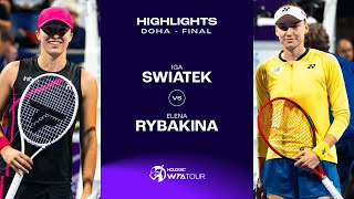 Iga Swiatek vs Elena Rybakina  2024 Doha Final  WTA Match Highlights [upl. by Mcdermott]