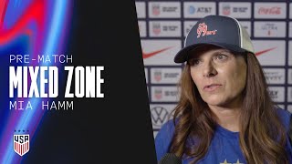 PREMATCH MIXED ZONE Mia Hamm  July 12 2024 [upl. by Tamberg]