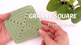 PASO A PASO Tejer GRANNY SQUARE BASICO a Crochet  1 [upl. by Brnaba]