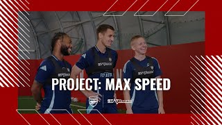 Who is the quickest Arsenal player Sterling Zinny amp Kiwior take on the Project Max Speed Challenge [upl. by Odie138]