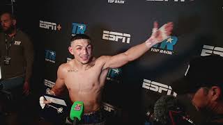 Teofimo Lopez post fight media scrum after going life and death with Steve Claggett [upl. by Ayaladnot]