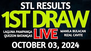 Stl Result Today 1st draw October 03 2024 STL Batangas Live [upl. by Kilby888]