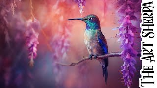 Hummingbird and Wisteria 🌟🎨 How to paint acrylics for beginners Paint Night at Home [upl. by Tilney]