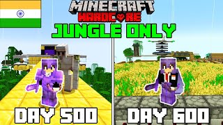 I Survived 600 Days in Jungle Only World in Minecraft Hardcorehindi [upl. by Abram]