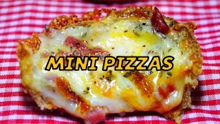 PICCOLINIS  MINI PIZZAS DE JAMÓN Y QUESO CASERAS [upl. by Mireille172]