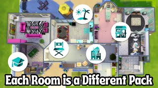 Building in The Sims 4 but Each Room is a Different Expansion Pack 🤯 [upl. by Eisyak493]