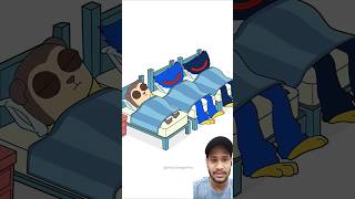 Funny sleepover with huggy wuggy in vain theyshots animation funny befunnynow funnyface [upl. by Narahs]