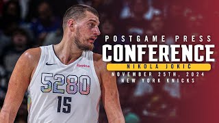 Nikola Jokić Full Postgame Press Conference vs Knicks 🎙  112524 [upl. by Akirdnahs]