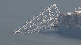 Demolition of collapsed Baltimore bridge making progress [upl. by Stoecker]