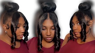 14 DAYS OF LOVE  DAY 6 SLEEK UPDO WITH SPLIT BANG  WATCH ME WORK  Imani Tierra [upl. by Gard]