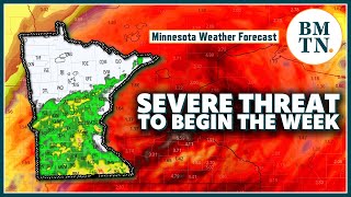 Rounds of strongtosevere storms in Minnesota to begin the week [upl. by Assilev165]