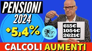 PENSIONI ❗️AUMENTI 2024 al 54  TABELLE IMPORTI di TUTTE LE FASCE [upl. by Ahsieki626]