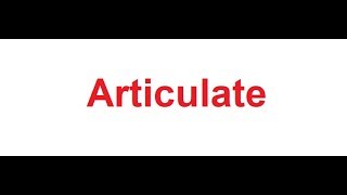 Articulate meaning in Hindi [upl. by Coleman]