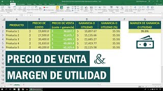 Obtener el precio de venta y comprobar el margen de ganancia de un producto [upl. by Bradlee]